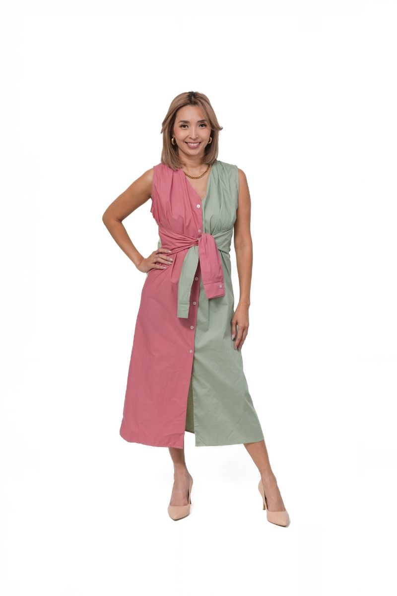 2 Tone Bianca Button Dress