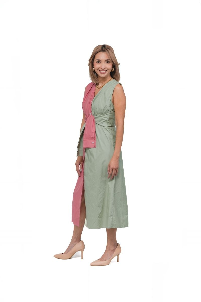 2 Tone Bianca Button Dress