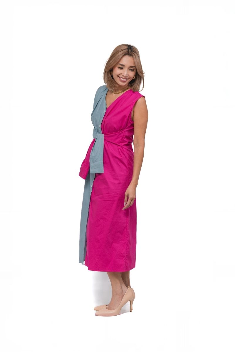 2 Tone Bianca Button Dress