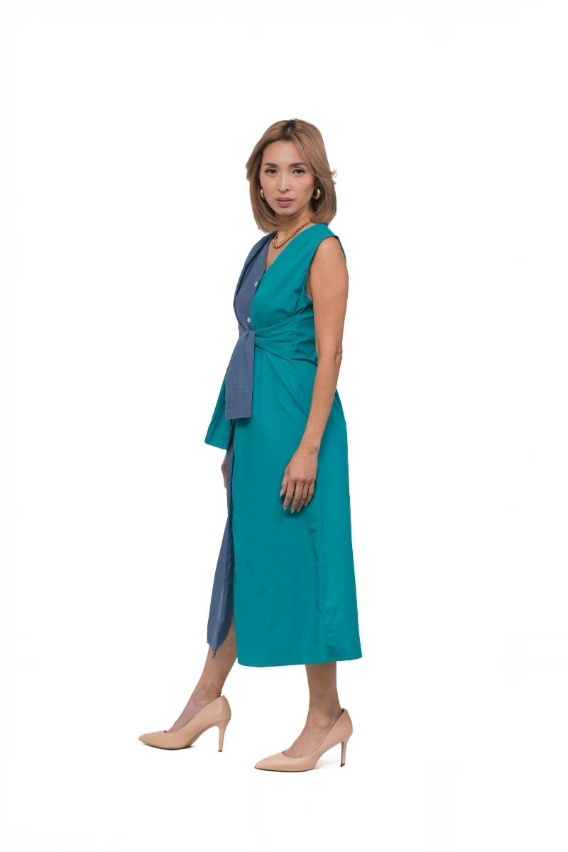 2 Tone Bianca Button Dress